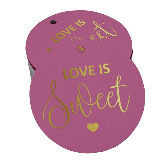 Inkdotpot Pack Of 100 Love Is Sweet Wedding Favor Paper Tags Craft Real Gold Foil Hang Tags