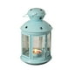 thumbnail image 1 of Candelero de estilo europeo Candelabro de vidrio de hierro Soporte de vela vintage Lámpara de viento colgante Tamaño S Azul cielo, 1 of 4