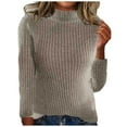 thumbnail image 2 of Black*Friday Chaoheng Women Sweaters Clothing Women's Solid Color High Neck Knit Sweater,Casual Chic Pullover Top, 2 of 3