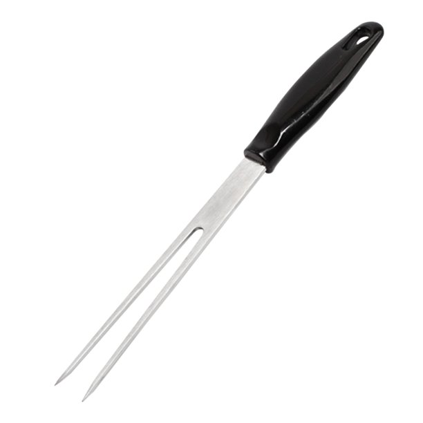 Tenedor de Barbacoa de Acero Inoxidable - Mango de Madera con Cuerda Portátil, Resistente a Altas Temperaturas, para Asar al Aire Libre/Manejar Carne