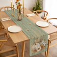 thumbnail image 2 of Pumpkins Fall Table Runner Vintage Floral Thanksgiving Green Wooden Tablerunners 13 x 72 Inch, Table Decorations Tabletop Scarf for Summer Gathering Holiday Farmhouse Kitchen Dining Decor, 2 of 6
