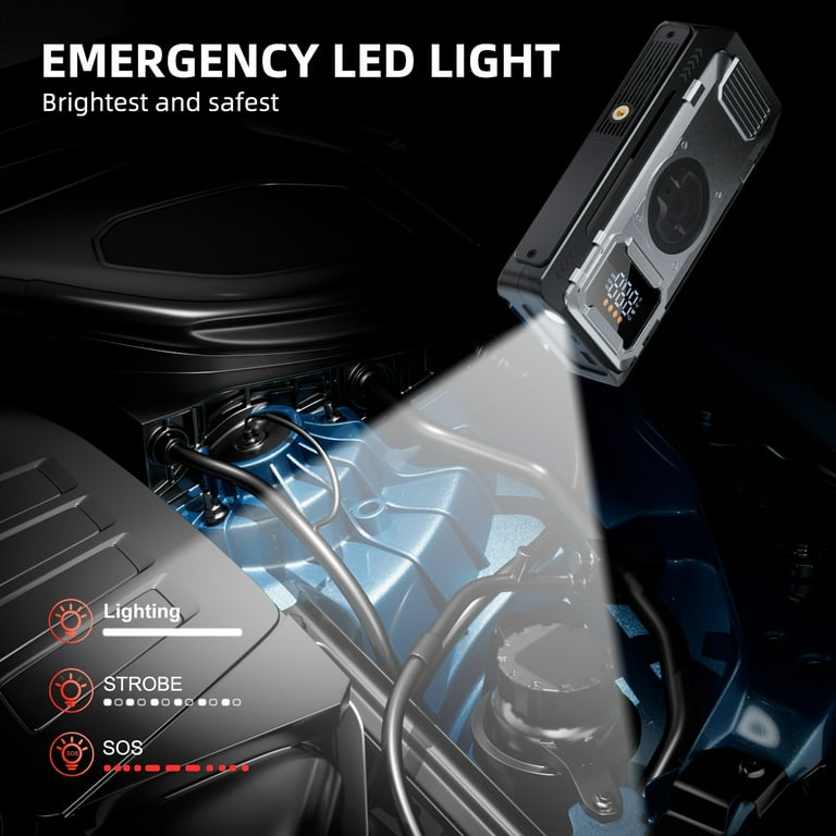 Jump Starter with Compressor, Dyeetic 6000A Peak Portable Car Jump Starter with 150PSI Tire Inflator for 10.0L Gas  or 8.0L Diesel  Engines