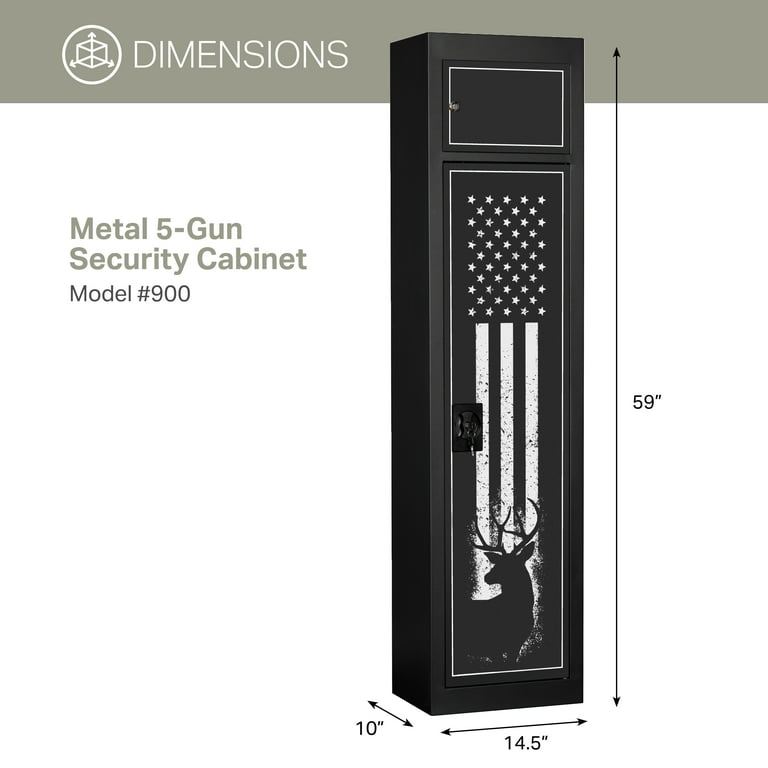 5-Gun Locking Metal Security Cabinet 5-Gun Locking Metal Security Cabinet