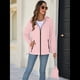 thumbnail image 5 of Chaqueta Impermeable para Mujer, Cortavientos, Impermeable, con Capucha, Plegable y Bolsillos. Rosa XXL, 5 of 9
