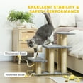 thumbnail image 4 of PawHut 3-Tier Dog Stairs with 6 Sisal Scratching Post for Small Pets, Grey, 4 of 10