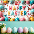 thumbnail image 2 of LUUFILx Easter Backdrop Happy Banner Background Easter Party Decorations Photography Props Spring Celebration Festive Decor Event Supplies, 2 of 8