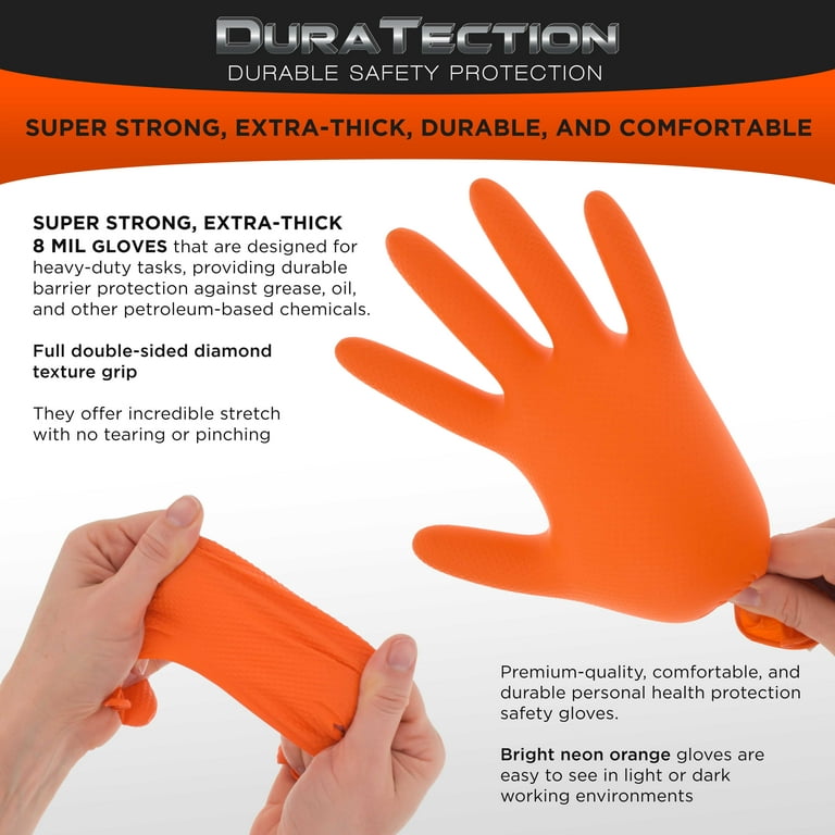 Gloveworks HD Orange Nitrile Industrial Latex Free Disposable Gloves (Case  of 1000)