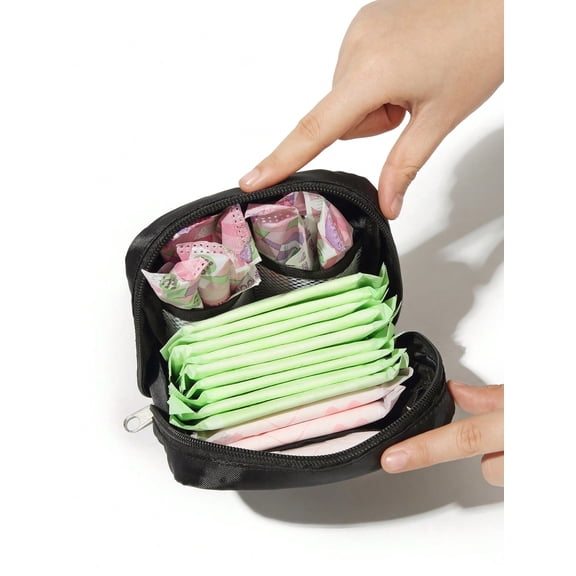 1pc Sanitary Pads Storage Bag Portable Pouch Large Capacity,Minimalist Style