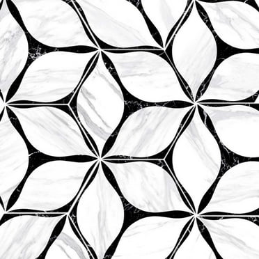 The Tile Life Capricho Black Porcelain Floor and Wall Tile, 8" x 9", 24-Piece