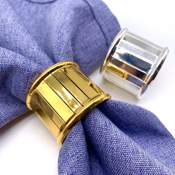 Metal Napkin Rings Set of 12-Inspired Gold/Silver Napkin Rings - Enhance Your Table Decor for Weddings, Family Dinners, Parties, Christmas, Thanksgiving, and Birthdays