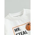 thumbnail image 6 of ZINTAOZT Toddler Baby Boys Halloween Outfits Mr Steal Your Pumpkin Sweatshirts Tops Casual Pants Set 2Pcs Fall Clothes, 6 of 8