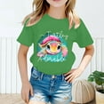 thumbnail image 2 of Curuila Kid Girls Tops Cartoon Print Crew Neck Short Sleeve Tee Summer Casual Loose T Shirt Green Size 2-4 Years, 2 of 4