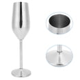 thumbnail image 3 of Copas de vino de acero inoxidable 304, copas de champán, copas para beber de 220 ml para bar, fiesta, banquete, color plateado, 3 of 12