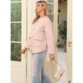 thumbnail image 4 of DARING DIVA Women's Puffer Lightweight Casual Jacket XS Gray Pink, 4 of 6