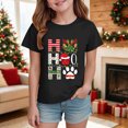 thumbnail image 2 of sdbrld Kids Merry Christmas T-Shirt Girls Cute Short Sleeve Tee for Fall Holiday Party and Xmas Gifts Black Sizes 5-6 Years, 2 of 4