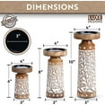 thumbnail image 6 of Luxe Designs | White Hand Carved Mango Wood Pillar Candle Holders - Set of 3 Candlestick Holder - Table Centerpieces - Size 6", 8", 10”, 6 of 7