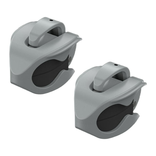 Almencla 2 Pieces Rod Holders Clips Pole Clamps Adjustable Easy to Store Accessories Practical Organizing Rod Clips Fish Poles Holders Gray
