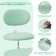 Pinmoco Ergonomic Cross Legged Swivel Chair, Wide Swivel Vanity Chair with Back Support, Height Adjustable for Criss Cross Sitting, Green