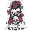 thumbnail image 2 of Rateoe Gothic Skulls And Roses Print Fuzzy Fleece Throw Blanket Extra Large,Super Soft,Fluffy and Warm Blankets for Couch,Bed,All Season Use (50"x40"), 2 of 8