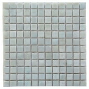 Abolos- LEED Amber 0.75" x 0.75" Glass Mosaic Tile in Sea Oyster White (10sqft / 10pc Box)