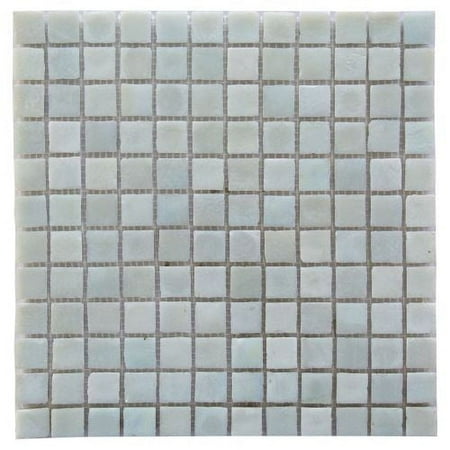 Abolos- LEED Amber 0.75" x 0.75" Glass Mosaic Tile in Sea Oyster White (10sqft / 10pc Box)