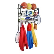 Lynk Garage Sports Equipment Organizer - Easy to Install Wall Mount Ball Rack - Sports Equipment Storage - Ball Storage for Garage - Garage Toy Storage - Sports Storage Organizer for Garage - Black
