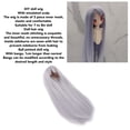 thumbnail image 3 of 7 8in Doll Wig Long Straight Hair with Bangs Simulated Scalp High Temperature Silk, 3 of 7