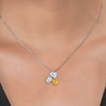 thumbnail image 3 of Gem Stone King 925 Silver and 10K Yellow Gold White Topaz and Yellow Citrine Pendant Necklace for Women (2.95 Cttw, Oval 8X6MM, 7X5MM and 6X4MM, Gemstone November Birthstone, with 18 inch Chain), 3 of 4