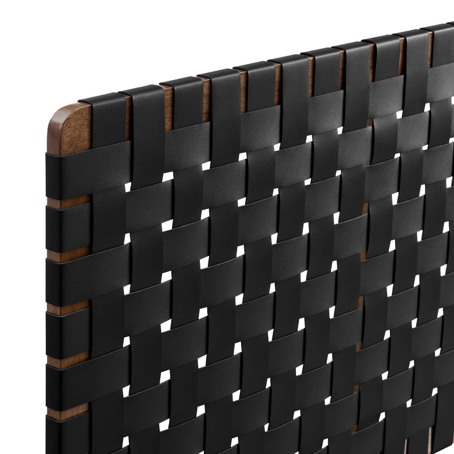 Headboard, Full Size, Walnut Black, Vegan Leather, Bedroom, Modern Contemporary HB36754