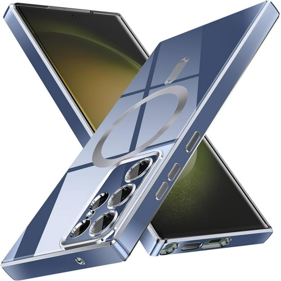 for Galaxy S21 Ultra Case,[Compatible with Magsafe],[10 FT Military Grade Drop Protection][Anti Yellowing] Slim Soft TPU Luxury Protective Phone Case for Galaxy S21 Ultra-Blue 11-sam s21u-02