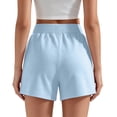 thumbnail image 4 of JoveMarine Athletic Shorts for Women, Running Shorts for Women Loose Solid - Versatile Outdoor Sports Workout Gym, Breathable Lightweight Quick-Dry Summer Activewear,Light Blue 2XL, 4 of 4