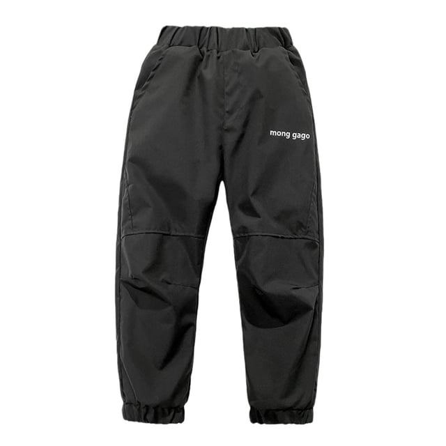Breezora Windproof Ski Pants for Children Thermal Water Resistant Snow Pants for Outdoor Adventures Fleece Lined Winter Trousers with Pockets 140 Size Black