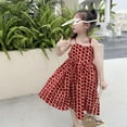 thumbnail image 1 of SILVERCELL Toddler Kids Girls Summer Dress Sling Red Floral Casual Dress Girls Party Dress Sleeveless 1-7 Years, 1 of 11
