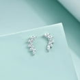 thumbnail image 2 of 925 Sterling Silver Dainty Cz Ear Climbers Stud Earrings - Hypoallergenic Small Minimalist Ear Crawler Earrings for Women, 2 of 12