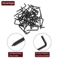 thumbnail image 4 of Uxcell 80 Pack L Shape Hooks, 7/8 Inch Right Angle Screw Hooks for Hanging, Black, 4 of 7