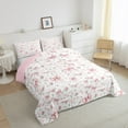 thumbnail image 6 of jejeloiu Kawaii Bow Flower Bedding Comforter Set,Girls Bow Knot Twin Comforter Sets,Pink White Bedding Set,Breathable Bedroom Decorative Reversible,2-Piece, 6 of 8