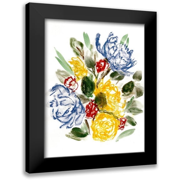 Chapman, Marcy 12x14 Black Modern Framed Museum Art Print Titled - Chalky Blue And Yellow I