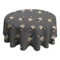 thumbnail image 4 of Cute Pug Puppies Round Tablecloth 60"x60",Wrinkle Wipeable Table Cloth for Kitchen Dining Room Picnic Patio Party, 4 of 6