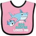 thumbnail image 3 of Inktastic My Big Sister Loves Me with Cute Sharks Boys or Girls Baby Bib, 3 of 4