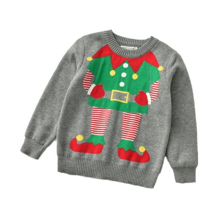 

LOEL Unisex Boys Girls Christmas Pullover Kids Long Sleeve Santa Printed Sweater