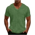 thumbnail image 3 of Dagugfen Plus Size T Shirts for Men Short Sleeve V Neck Loose Fitted Basic Tee Shirt Tops Daily Tops S-5XL, 3 of 9