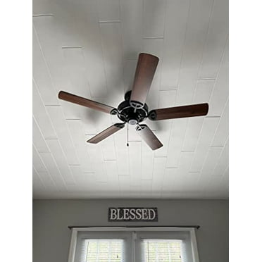 39"x6.5" Foam Ceiling Planks - 12pc Pack - Covers 21.1sqft - Glue Up Application - Easy DIY - Choose Your Finish - Decorative Ceiling Tiles (White)