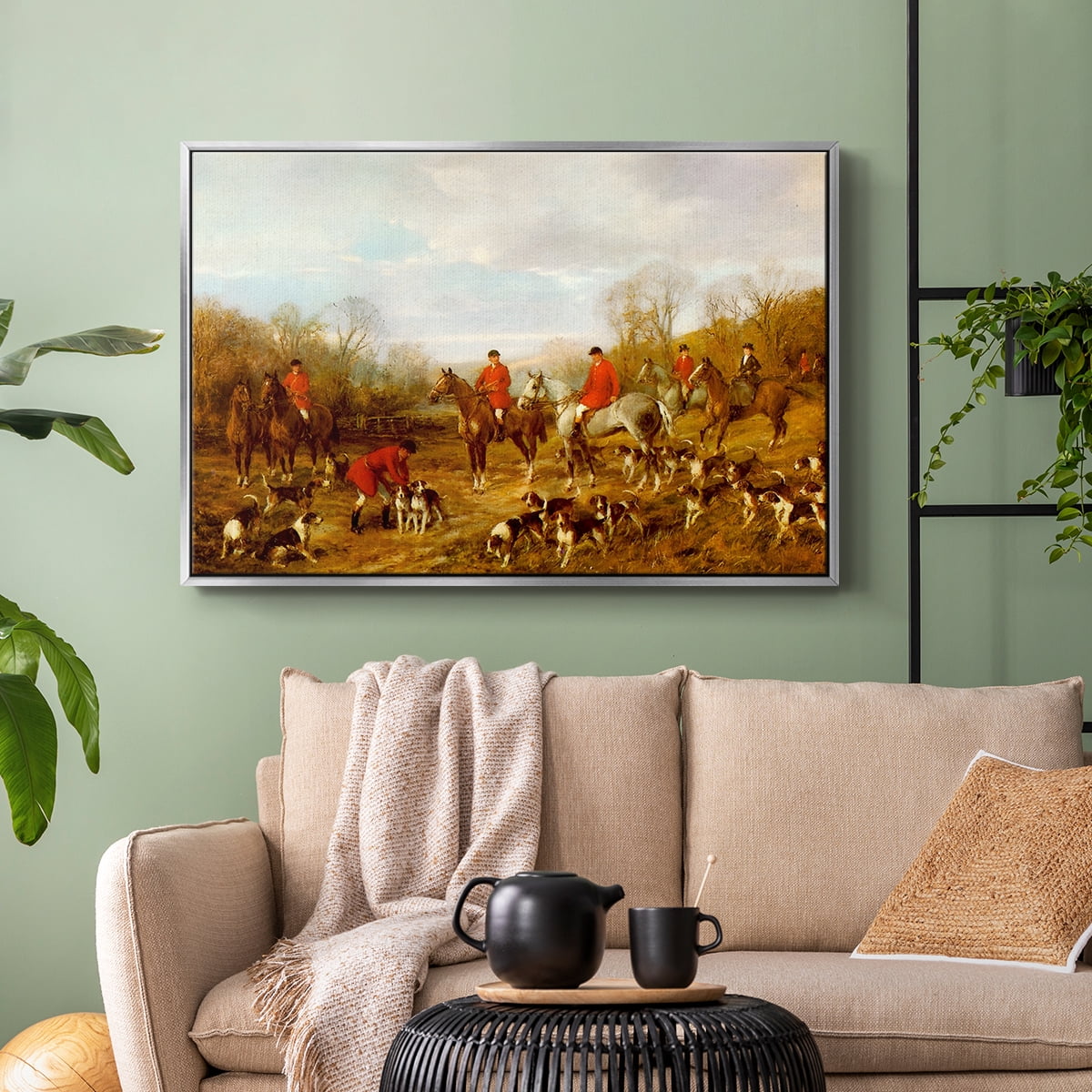 Vintage Animal Print-X By Wexford Home Framed in Silver Wood Gallery Wrapped Canvas 27 in. x 41 in.