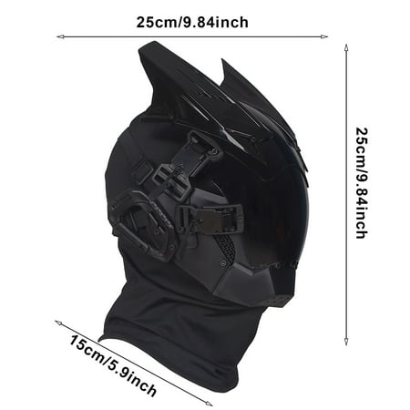 

MATHOWAL Cyberpunk Mask Helmet Cosplay PROJECT Black Horns Masks CyberDemon Retaliation Shinobi Samurai Coolplay Party