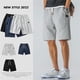 thumbnail image 2 of Pantalones cortos deportivos para hombre, Shorts informales hasta la rodilla, estilo Hip Hop, ajuste holgado, cintura elástica, múltiples bolsillos, ropa de uso diario, 2 of 4