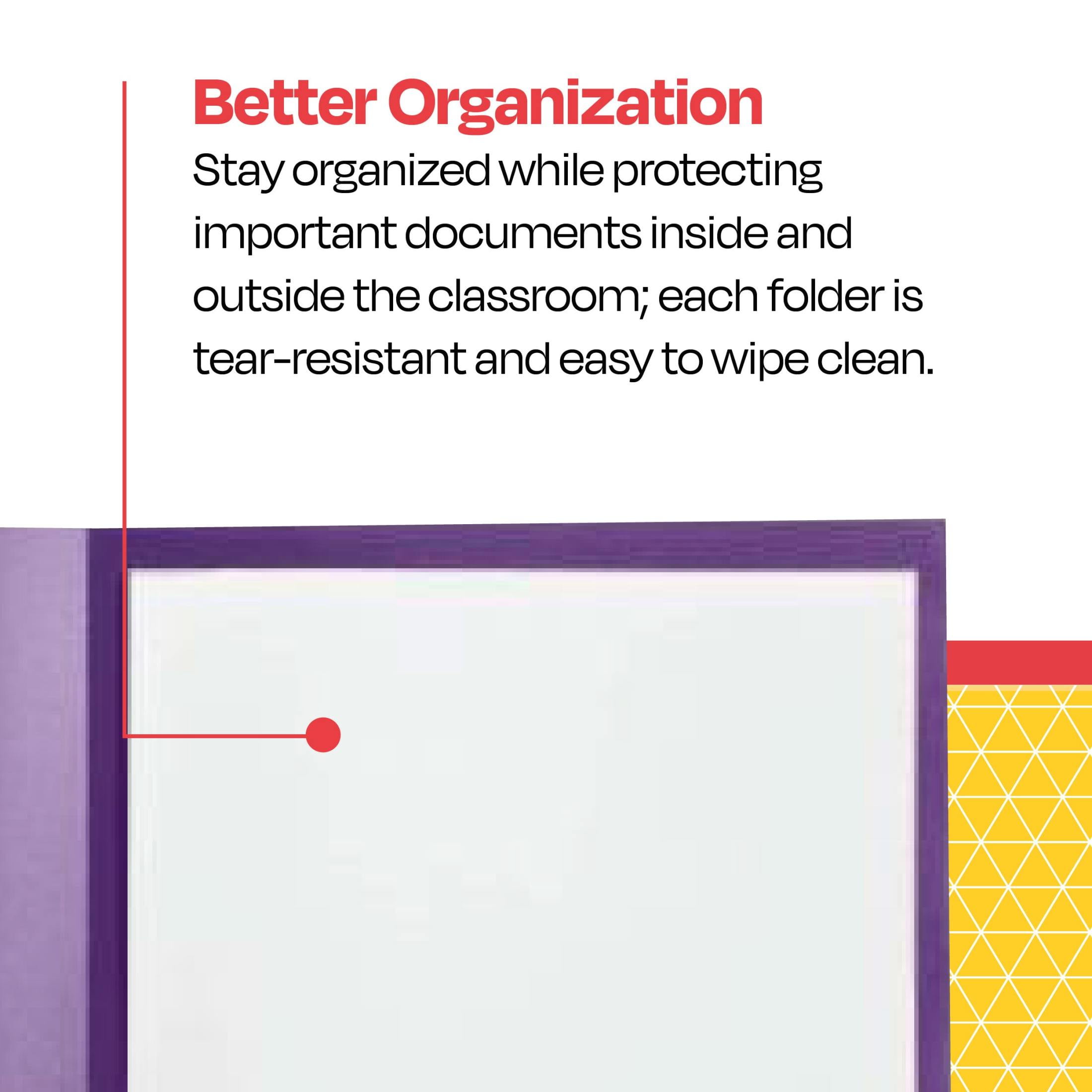 School Smart 1540640 Take Home Heavy-Duty Folder, Purple - Pack of 24
