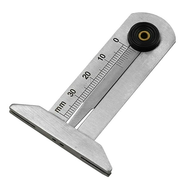 Medidor de Profundidad de Llanta de material acero Inoxidable Medidor de Profundidad de Rodadura Llavero Regla de Rodadura 0-30 Mm Cola Medidor de profundidad de la banda de rodadura