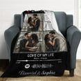 thumbnail image 5 of Personalized Spotify Code Music Blanket,Customized Blankets with Photos for Couples Lover, Custom Flannel Blankets Using Photos of Family, Friends, Dog, Cat Or Pet, Birthday Valentines Gifts, 5 of 6