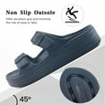 thumbnail image 4 of Ecetana Womens Slides Sandals Adjustable Double Buckle House Slides EVA Non-Slip Sandals, 4 of 5