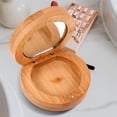 thumbnail image 3 of 2 espejos compactos portátiles de madera, espejo de maquillaje plegable, espejo de viaje de bambú, espejo de tocador pequeño de mano para bolso de bolsillo y mesa., 3 of 6